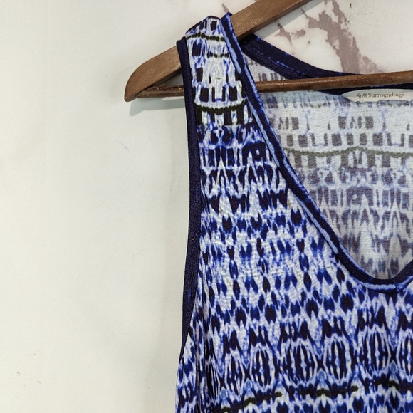 Soft Surroundings Dress Large Petite Maxi Tank Abstract Tie Dye Jersey Mirabelle - Picture 3 of 12